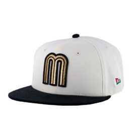 New Era 59Fifty World Baseball Classic Mexico Two Tone Fitted Hat Chrome White Metallic Gold Black