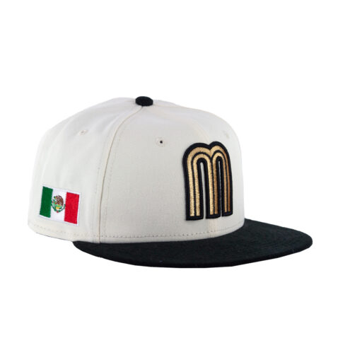 New Era 59Fifty World Baseball Classic Mexico Two Tone Fitted Hat Chrome White Metallic Gold Black - Image 4