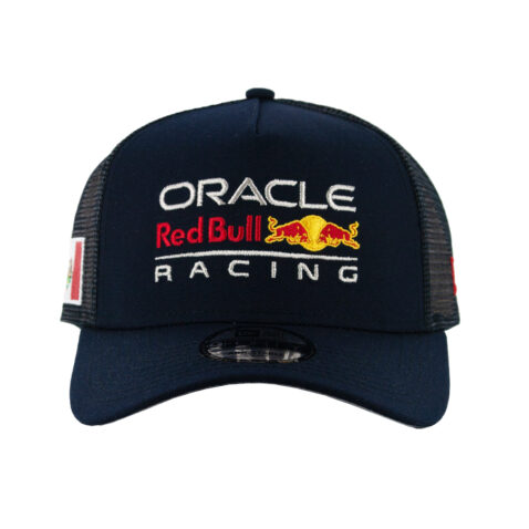 New Era 9Forty Red Bull Oracle Formula 1 Racing Checo Mesh Trucker Adjustable A-Frame Snapback Hat Dark Navy Blue