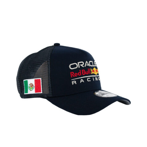 New Era 9Forty Red Bull Oracle Formula 1 Racing Checo Mesh Trucker Adjustable A-Frame Snapback Hat Dark Navy Blue