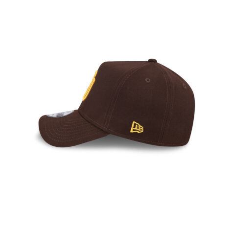 New Era 9Forty San Diego Padres A-Frame Adjustable Snapback Hat Burnt Wood Brown Gold