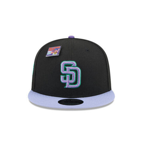 New Era x Big League Chew 9Fifty San Diego Padres Ground Ball Grape Adjustable Snapback Hat Black Gray - Image 3