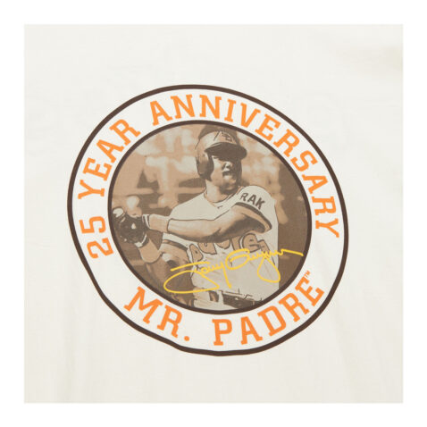 Mitchell & Ness San Diego Padres MLB Legends Tony Gwynn Photo Real Vintage Logo T-Shirt Cream White - Image 3