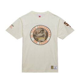 Mitchell & Ness San Diego Padres MLB Legends Tony Gwynn Photo Real Vintage Logo T-Shirt Cream White