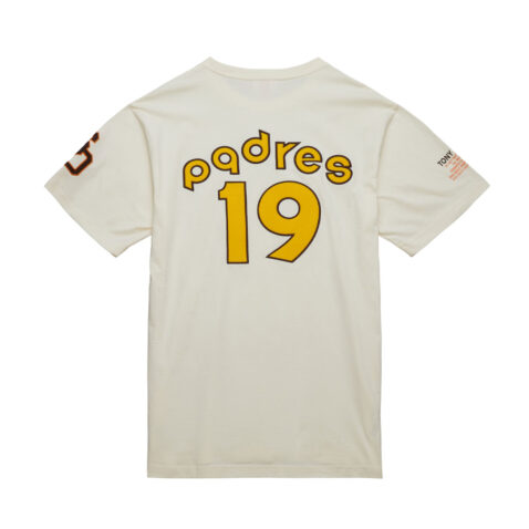 Mitchell & Ness San Diego Padres MLB Legends Tony Gwynn Photo Real Vintage Logo T-Shirt Cream White - Image 2