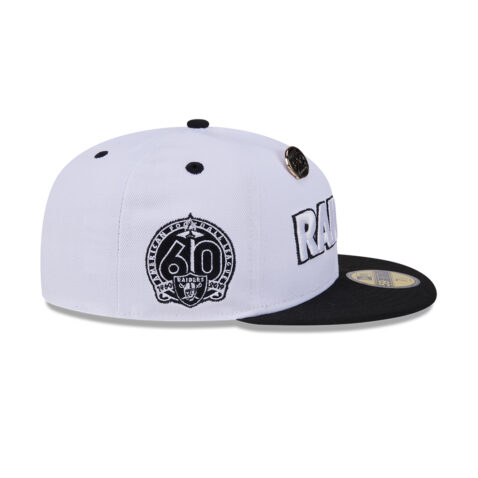 New Era 59Fifty Las Vegas Raiders 5950 Day Fitted Hat White Black - Image 5