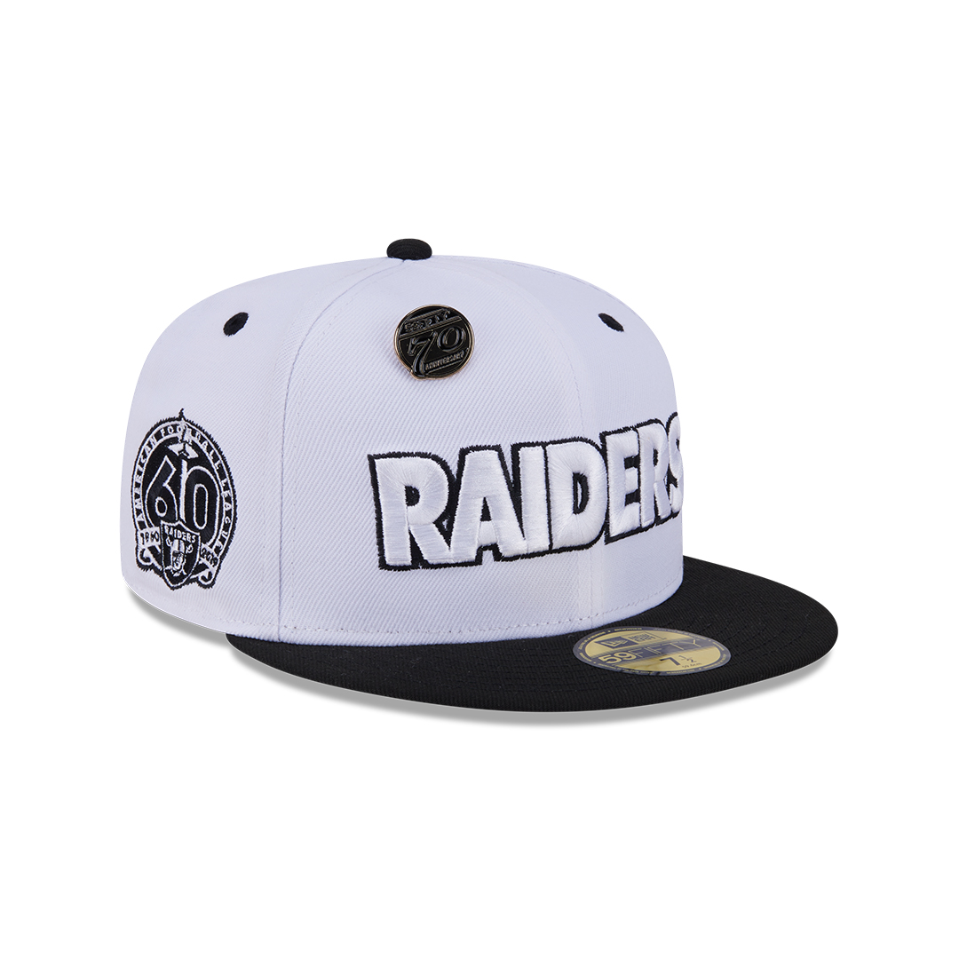 New Era 59Fifty Las Vegas Raiders 5950 Day Fitted Hat White Black ...