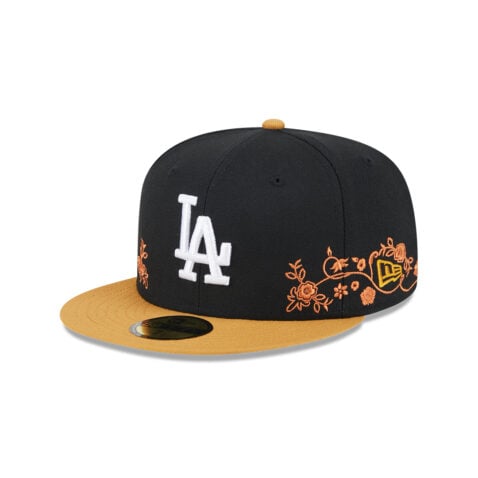 New Era 59Fifty Los Angeles Dodgers Floral Vine Fitted Hat Black
