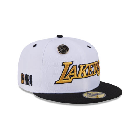 New Era 59Fifty Los Angeles Lakers 5950 Day Fitted Hat White Black - Image 4