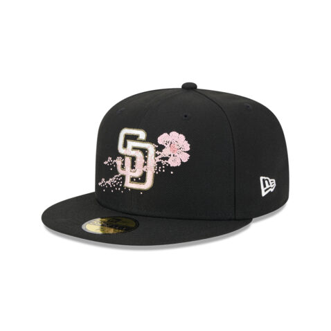 New Era 59Fifty San Diego Padres Dotted Floral Fitted Hat Black