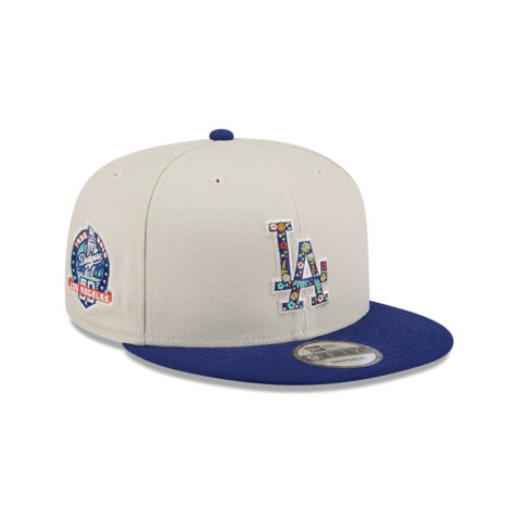 New Era 9Fifty Los Angeles Dodgers Floral Fill Adjustable Snapback Hat Stone Blue - Image 4