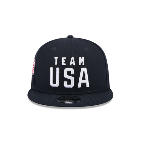 New Era 9Fifty Official 2024 Olympic Games Team USA Sided Adjustable Snapback Hat Red White and Blue - Image 3