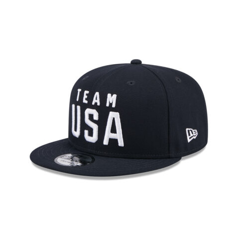 New Era 9Fifty Official 2024 Olympic Games Team USA Sided Adjustable Snapback Hat Red White and Blue