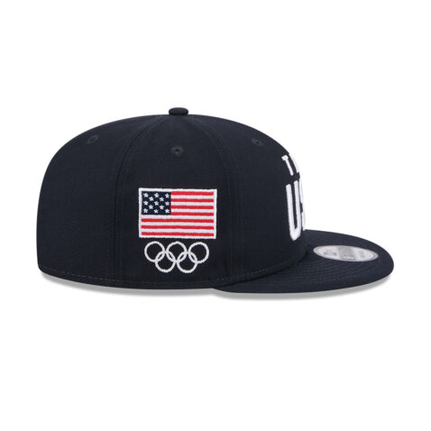 New Era 9Fifty Official 2024 Olympic Games Team USA Sided Adjustable Snapback Hat Red White and Blue - Image 5