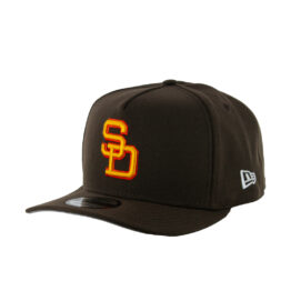 New Era 9Fifty San Diego Padres 1984 A-Frame Snapback Hat Brown Gold Orange