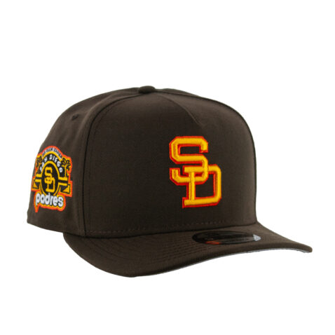 New Era 9Fifty San Diego Padres 1984 A-Frame Snapback Hat Brown Gold Orange - Image 2