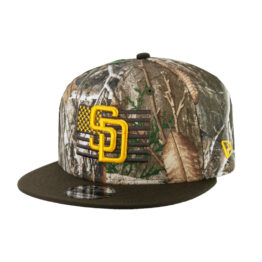 New Era 9Fifty San Diego Padres Patriot Games Snapback Hat Realtree Camouflage Brown Gold
