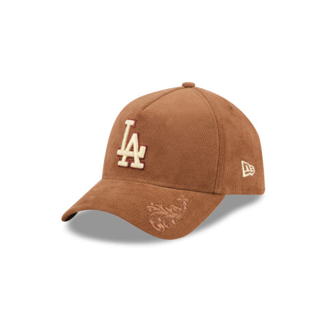 New Era 9Forty Los Angeles Dodgers Ornamental Cord A-Frame Adjustable Snapback Hat Toasted Peanut
