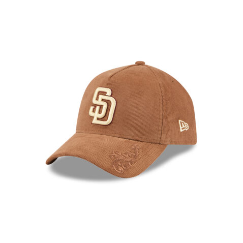 New Era 9Forty San Diego Padres Ornamental Cord A-Frame Adjustable Snapback Hat Toasted Peanut