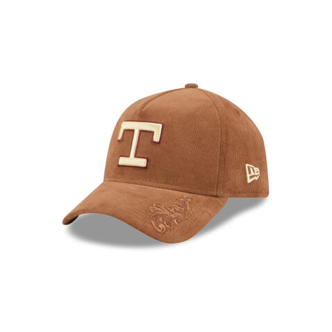 New Era 9Forty Texas Rangers Ornamental Cord A-Frame Adjustable Snapback Hat Toasted Peanut