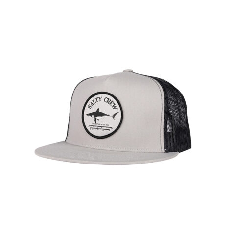 Salty Crew Bruce Trucker Adjustable Snapback Hat Silver Black