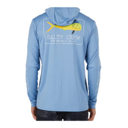 Salty Crew Golden Mahi Hooded Longsleeve Sunshirt Marine Blue