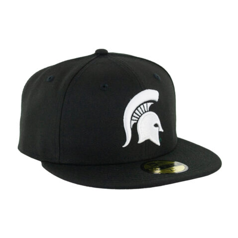 New Era 59Fifty Michigan State Spartans Fitted Hat Black White - Image 3