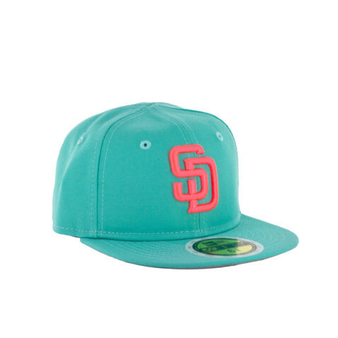 New Era 59Fifty San Diego Padres City Connect BC Edition Youth Fitted Hat Clear Mint Pink - Image 3