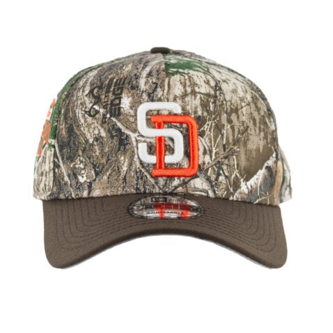 New Era 9Forty San Diego Padres Gwynn A-Frame Snapback Hat Realtree Camouflage White Orange Brown - Image 2