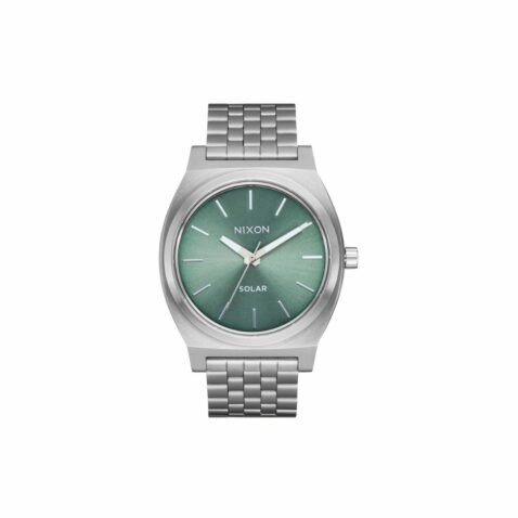 Nixon Time Teller Solar Watch Silver Jade Sunray