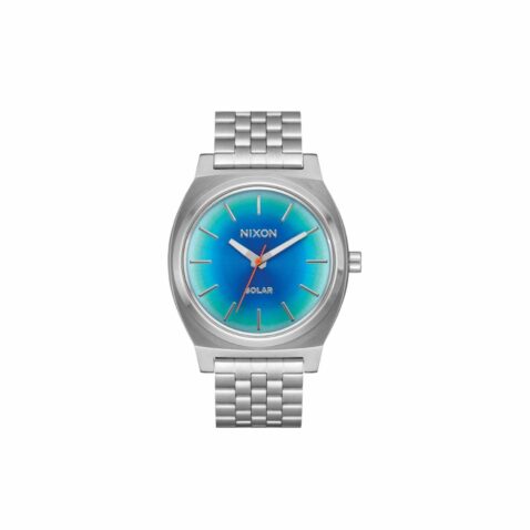 Nixon Time Teller Solar Watch Silver Rainbow