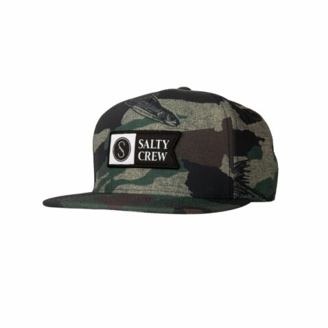 Salty Crew Alpha Tech 5 Panel Snapback Hat Camo