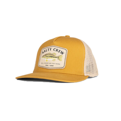 Salty Crew Bigmouth Mesh Trucker Adjustable Snapback Hat Mustard