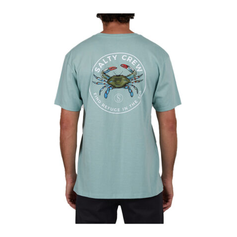 Salty Crew Blue Crabber Short Sleeve T-Shirt Mackerel Blue - Image 2