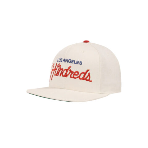 The Hundreds Forever Team Adjustable Snapback Hat Off White Red