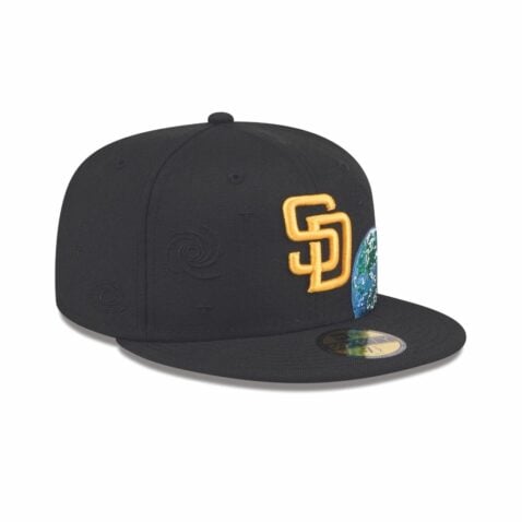 New Era 59Fifty San Diego Padres Global Fitted Hat Black - Image 3