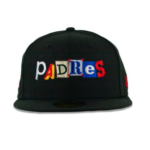 New Era 59Fifty San Diego Padres Ransom Note Fitted Hat Black Multicolor - Image 2