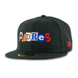New Era 59Fifty San Diego Padres Ransom Note Fitted Hat Black Multicolor