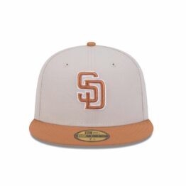 New Era 59Fifty San Diego Padres Two Tone Fitted Hat Stone Gray Light Bronze