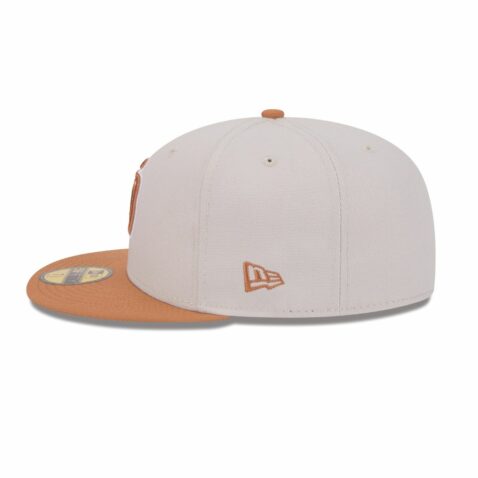 New Era 59Fifty San Diego Padres Two Tone Fitted Hat Stone Gray Light Bronze - Image 4