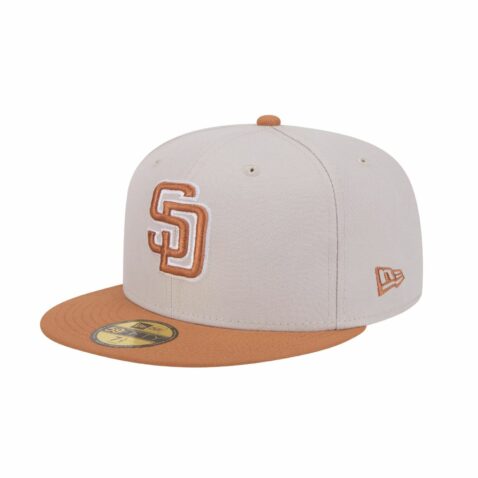 New Era 59Fifty San Diego Padres Two Tone Fitted Hat Stone Gray Light Bronze