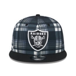 New Era 9Fifty Las Vegas Raiders Sideline Statement Snapback Hat Black Plaid