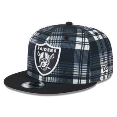 New Era 9Fifty Las Vegas Raiders Sideline Statement Snapback Hat Black Plaid