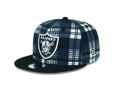 New Era 9Fifty Las Vegas Raiders Sideline Statement Snapback Hat Black Plaid