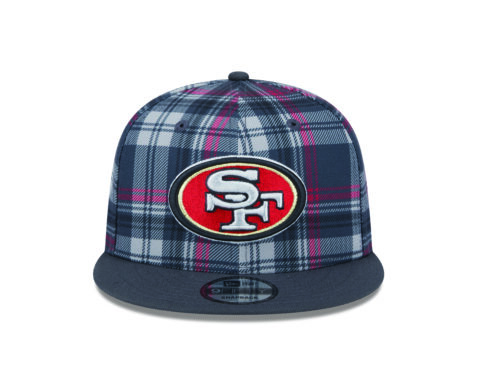 New Era 9Fifty San Francisco 49ers Sideline Statement Snapback Hat Graphite Plaid - Image 2