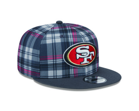New Era 9Fifty San Francisco 49ers Sideline Statement Snapback Hat Graphite Plaid - Image 3