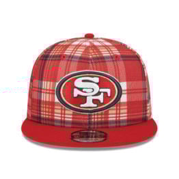 New Era 9Fifty San Francisco 49ers Sideline Statement Snapback Hat Red Plaid