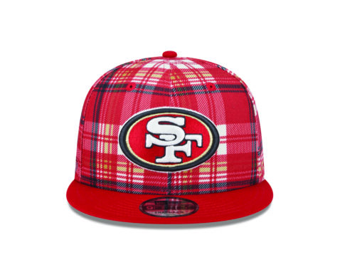 New Era 9Fifty San Francisco 49ers Sideline Statement Snapback Hat Red Plaid - Image 2