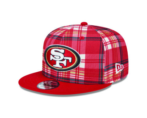 New Era 9Fifty San Francisco 49ers Sideline Statement Snapback Hat Red Plaid