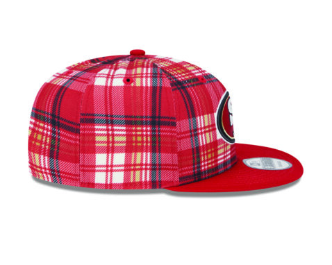 New Era 9Fifty San Francisco 49ers Sideline Statement Snapback Hat Red Plaid - Image 6